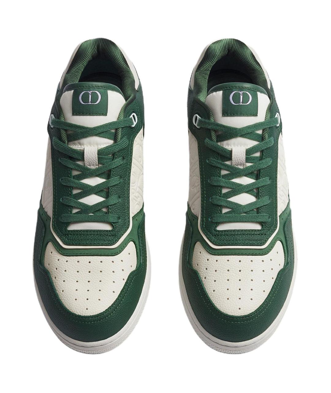 CHRISTIAN DIOR Зеленые кожаные низкие кроссовки / кеды, фото 4