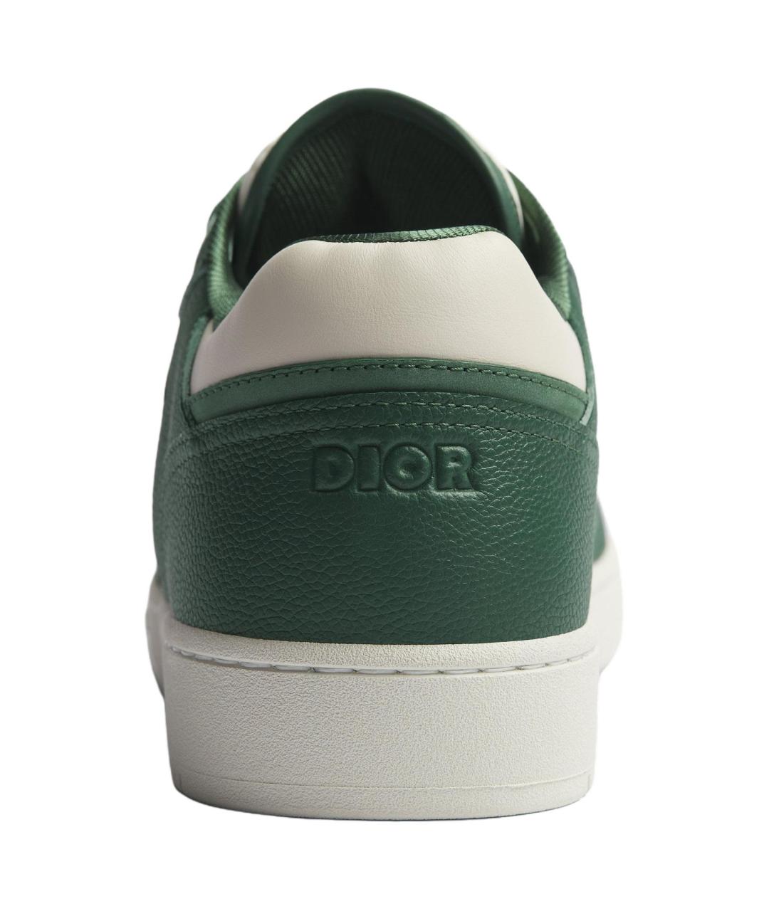 CHRISTIAN DIOR Зеленые кожаные низкие кроссовки / кеды, фото 5