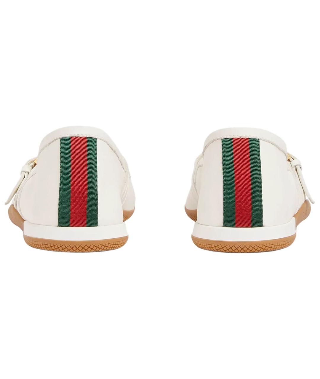 GUCCI Белые кожаные балетки, фото 5