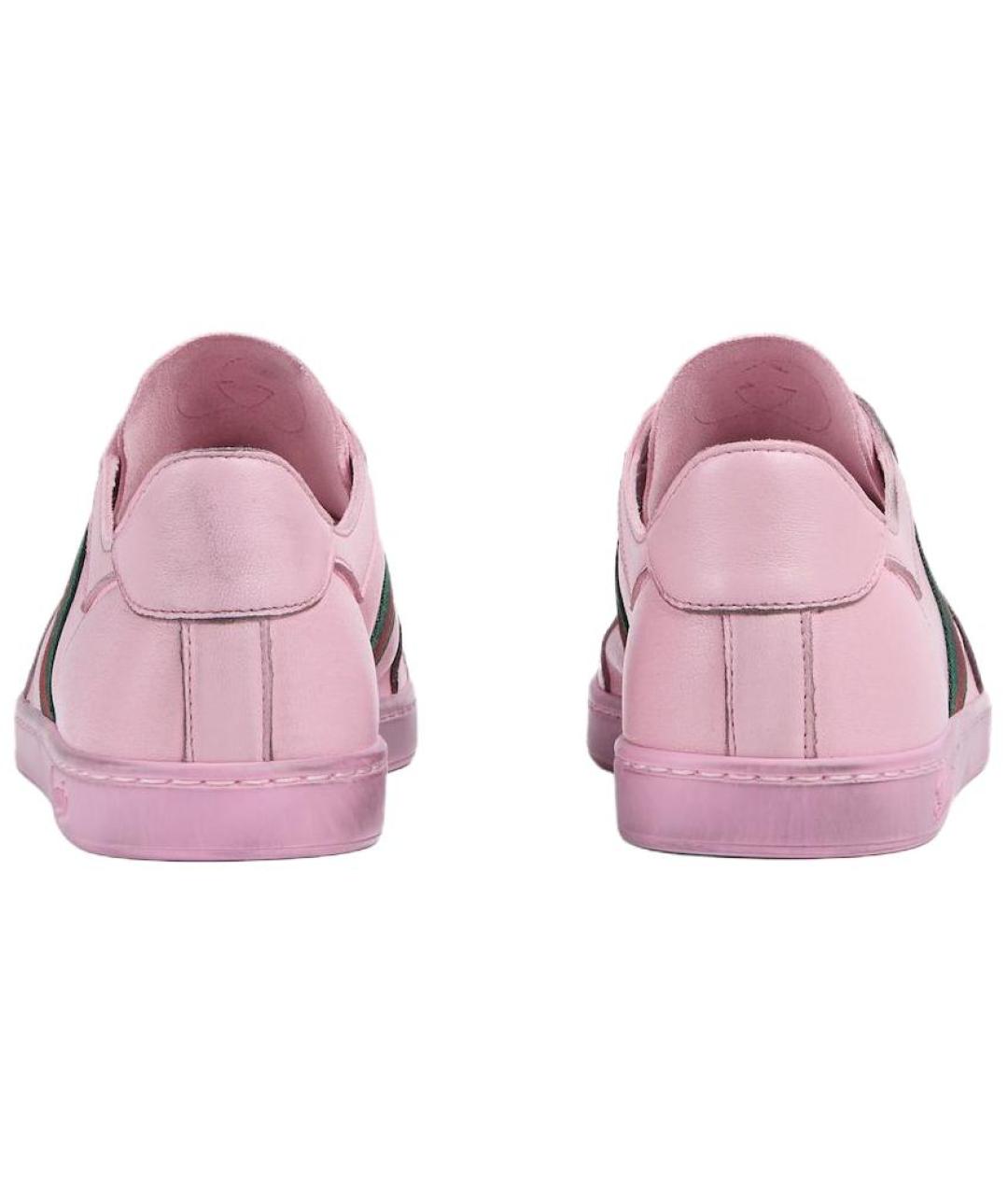 GUCCI Розовые кожаные кроссовки, фото 5