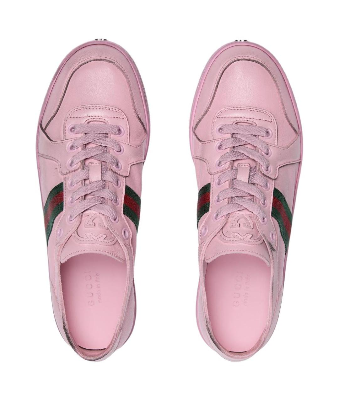 GUCCI Розовые кожаные кроссовки, фото 4