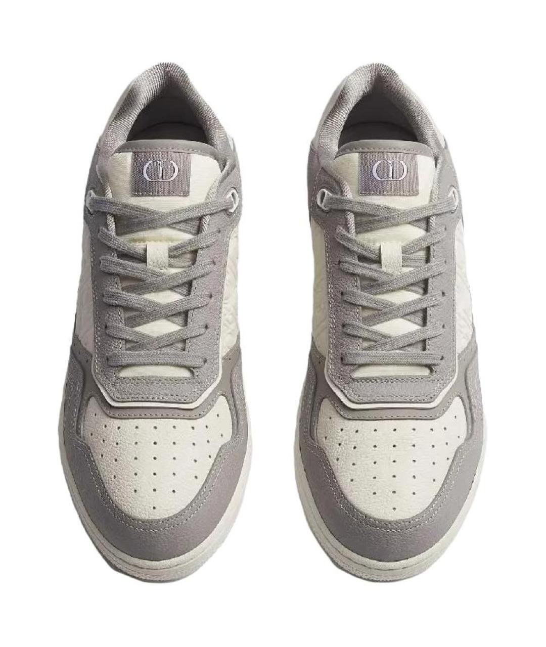 CHRISTIAN DIOR Серые кожаные низкие кроссовки / кеды, фото 4