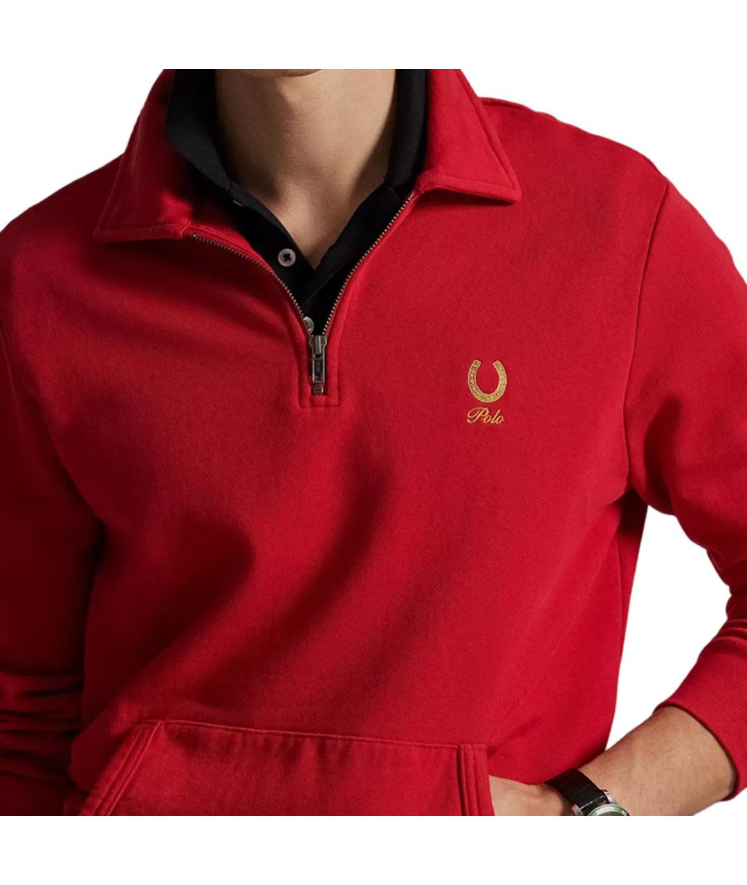 POLO RALPH LAUREN Красное хлопковое поло с длинным рукавом, фото 3