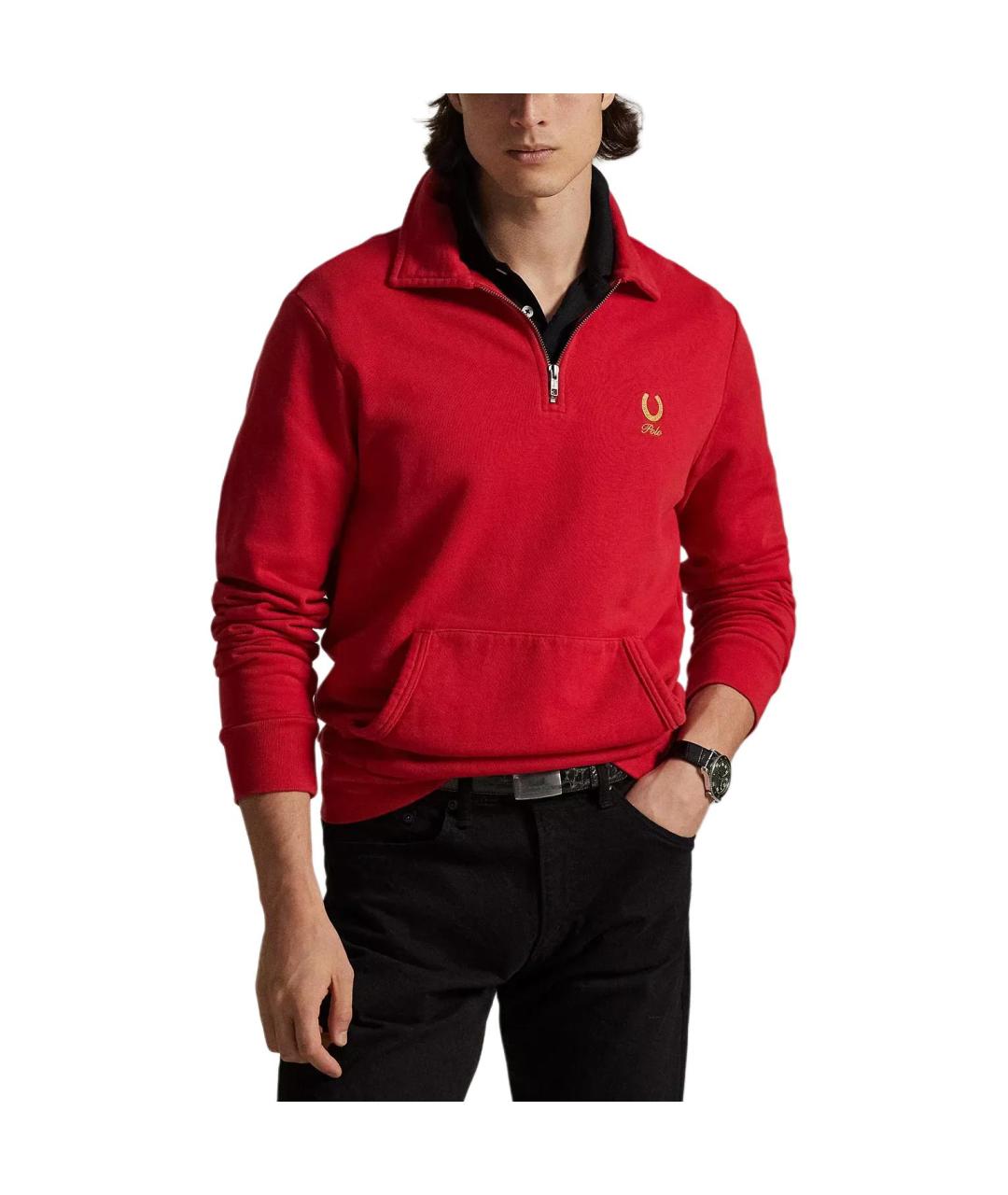 POLO RALPH LAUREN Красное хлопковое поло с длинным рукавом, фото 2