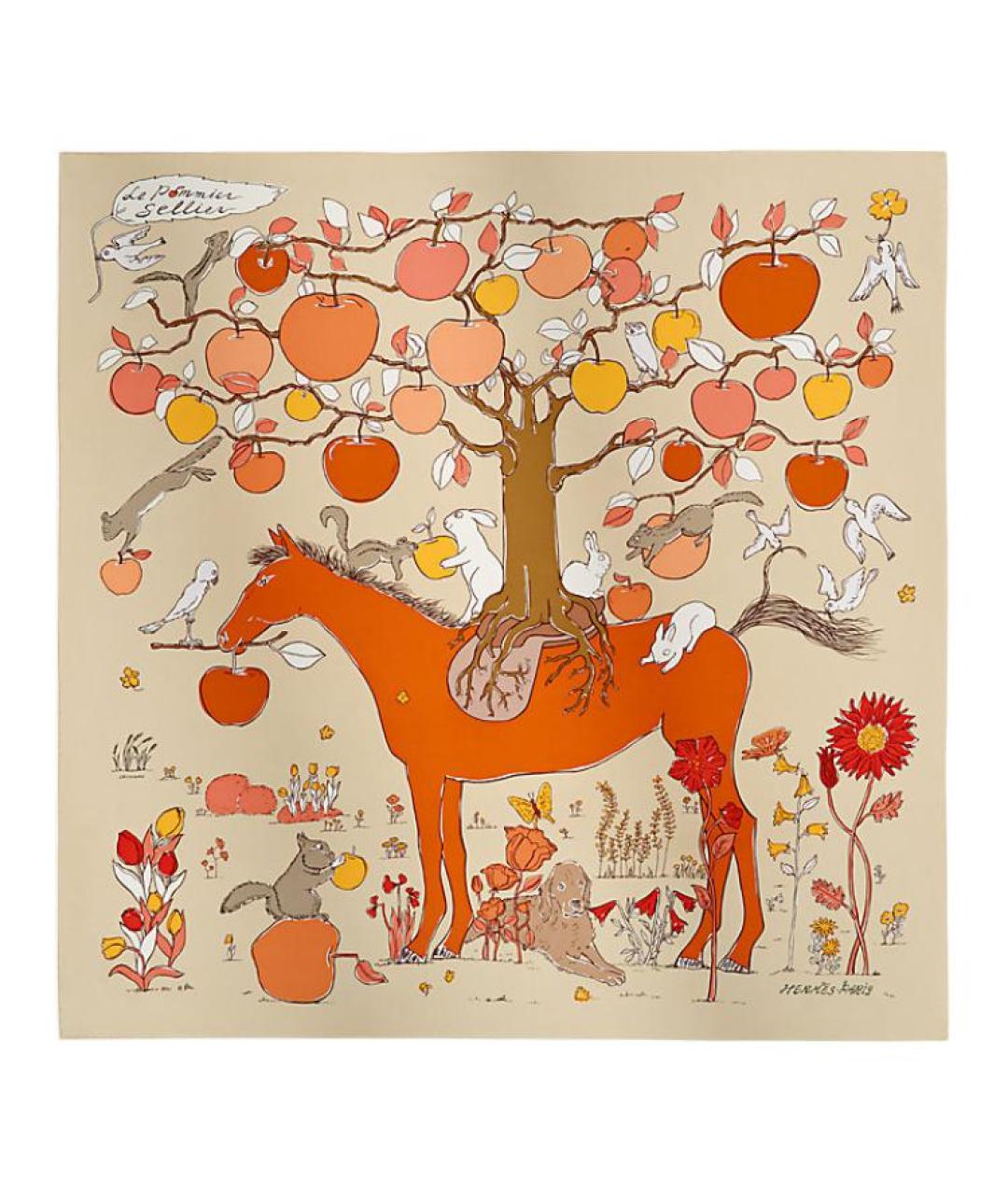 HERMES Мульти шелковый платок, фото 1