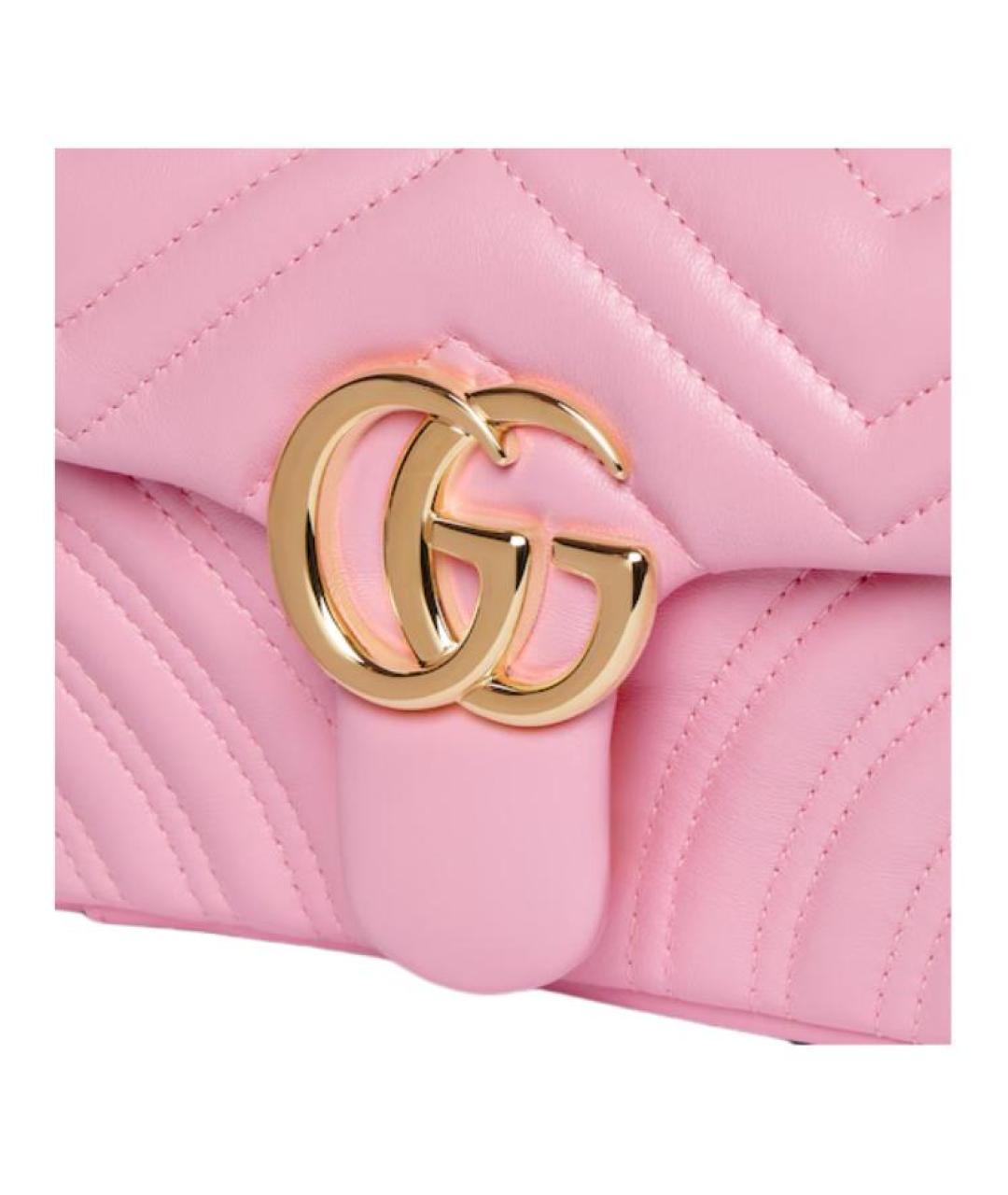 GUCCI Розовая кожаная сумка через плечо, фото 5