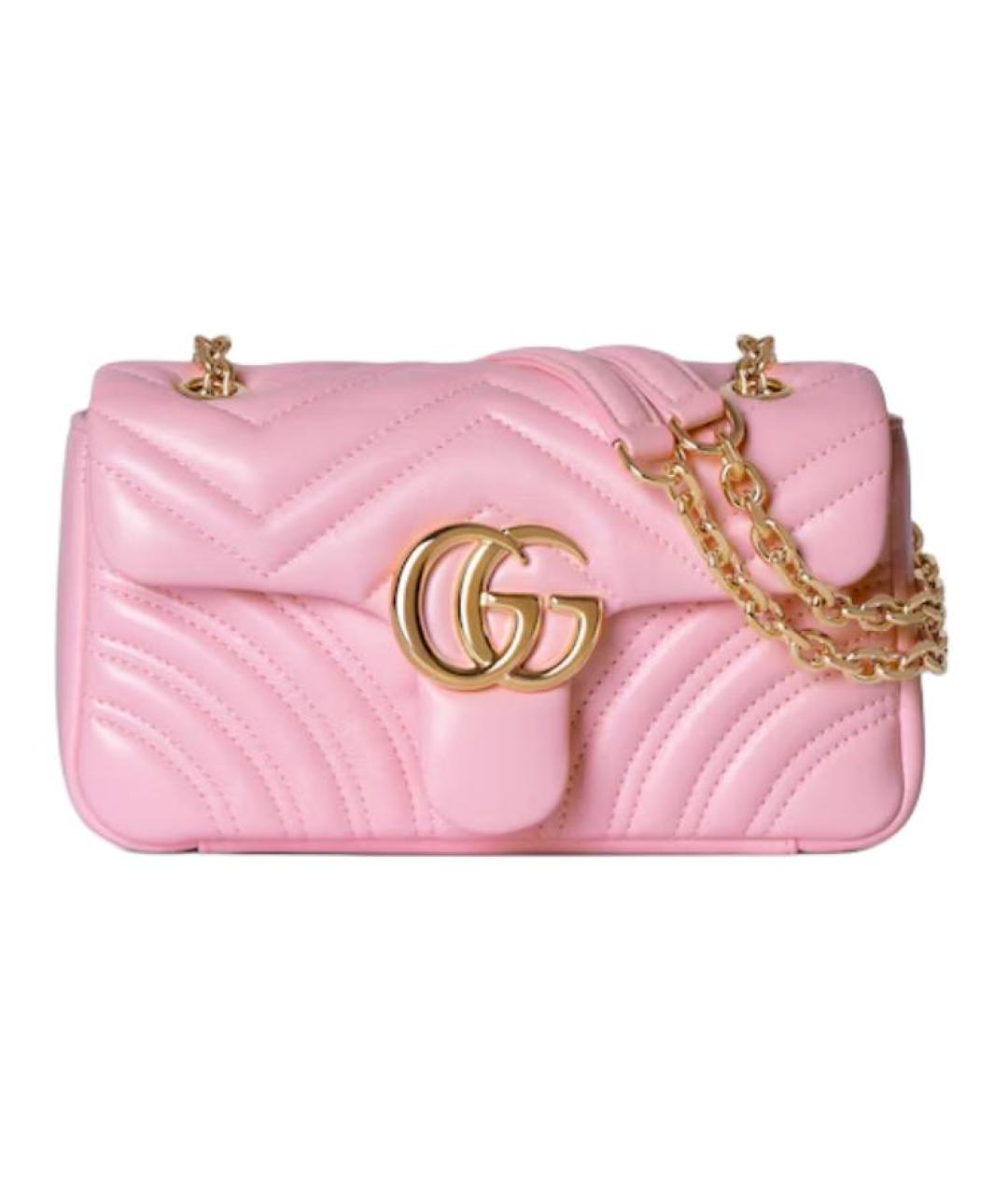 GUCCI Розовая кожаная сумка через плечо, фото 1