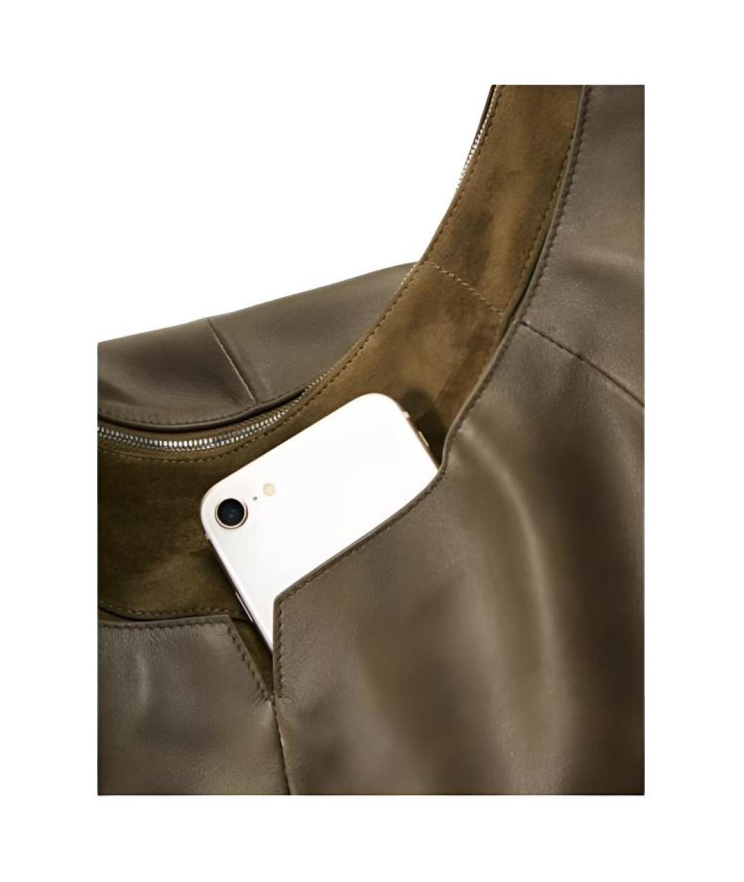 SONGMONT Зеленая кожаная сумка через плечо, фото 4