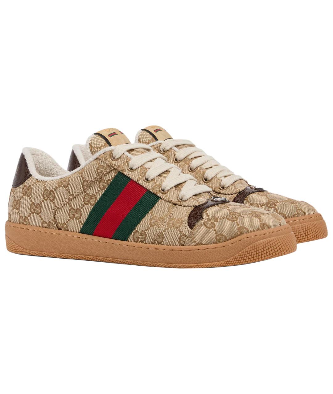 GUCCI Коричневые низкие кроссовки / кеды, фото 3