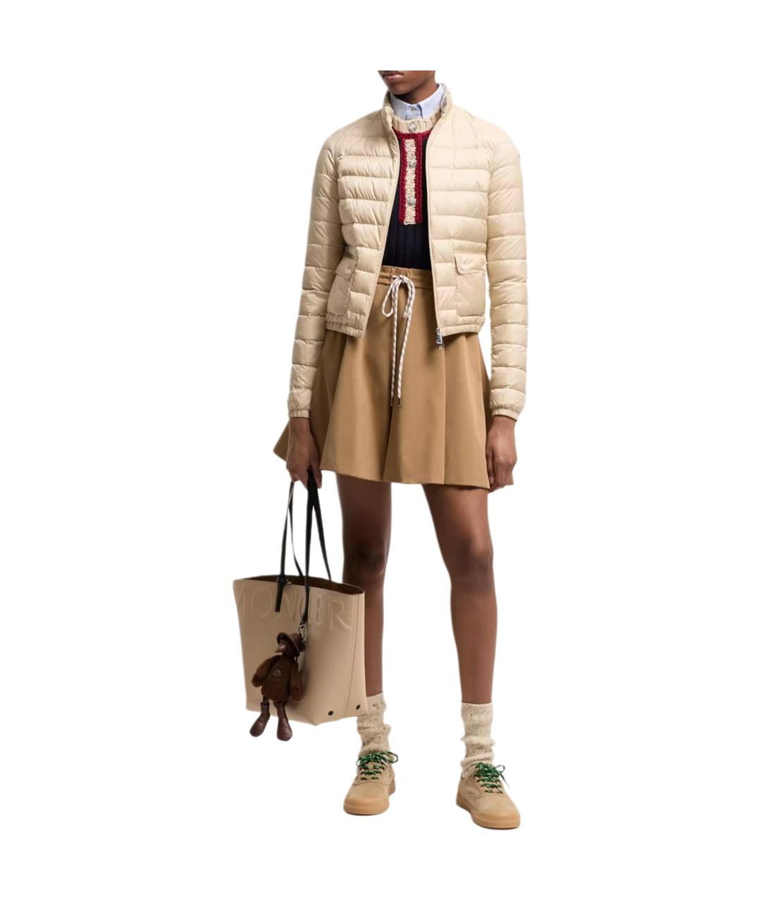MONCLER Бежевый пуховик, фото 4
