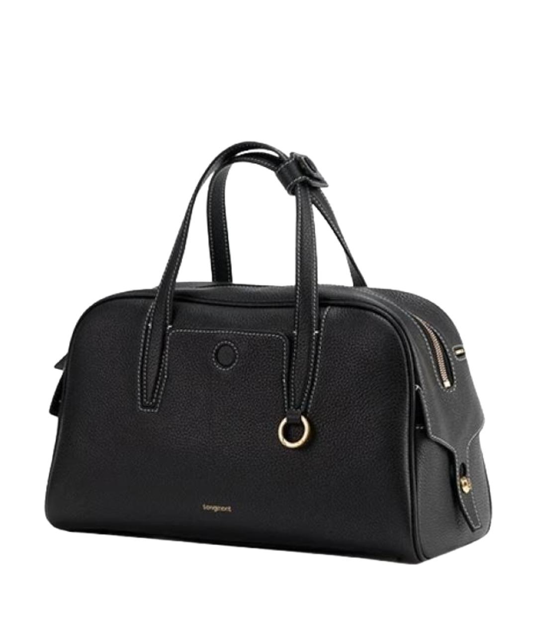 SONGMONT Черная кожаная сумка через плечо, фото 1