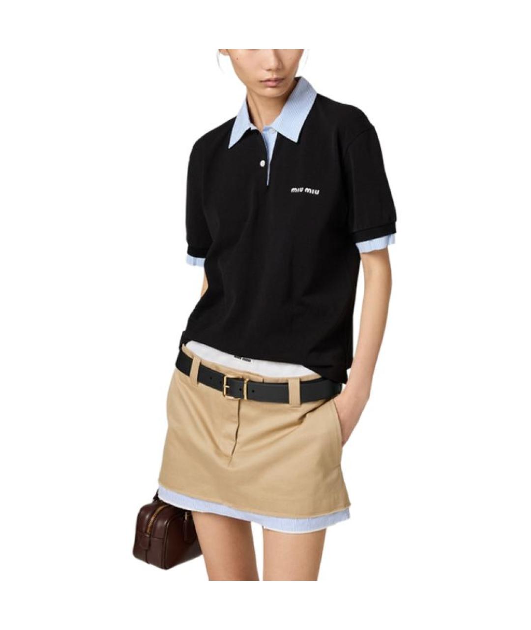 MIU MIU Черная футболка, фото 2