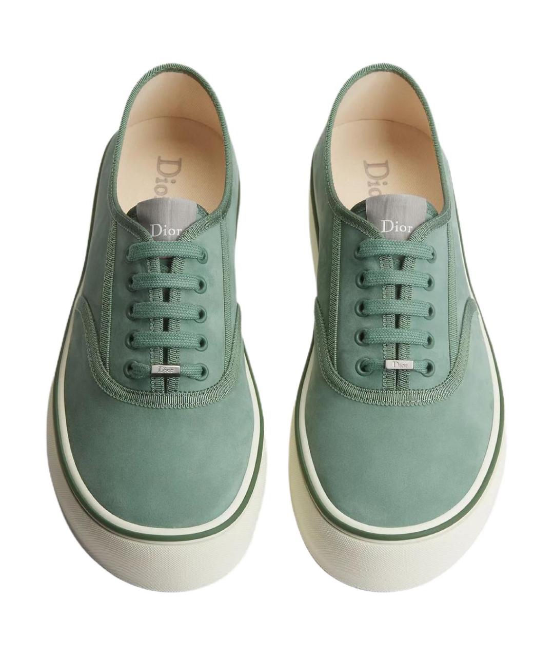 CHRISTIAN DIOR Салатовые кожаные низкие кроссовки / кеды, фото 3