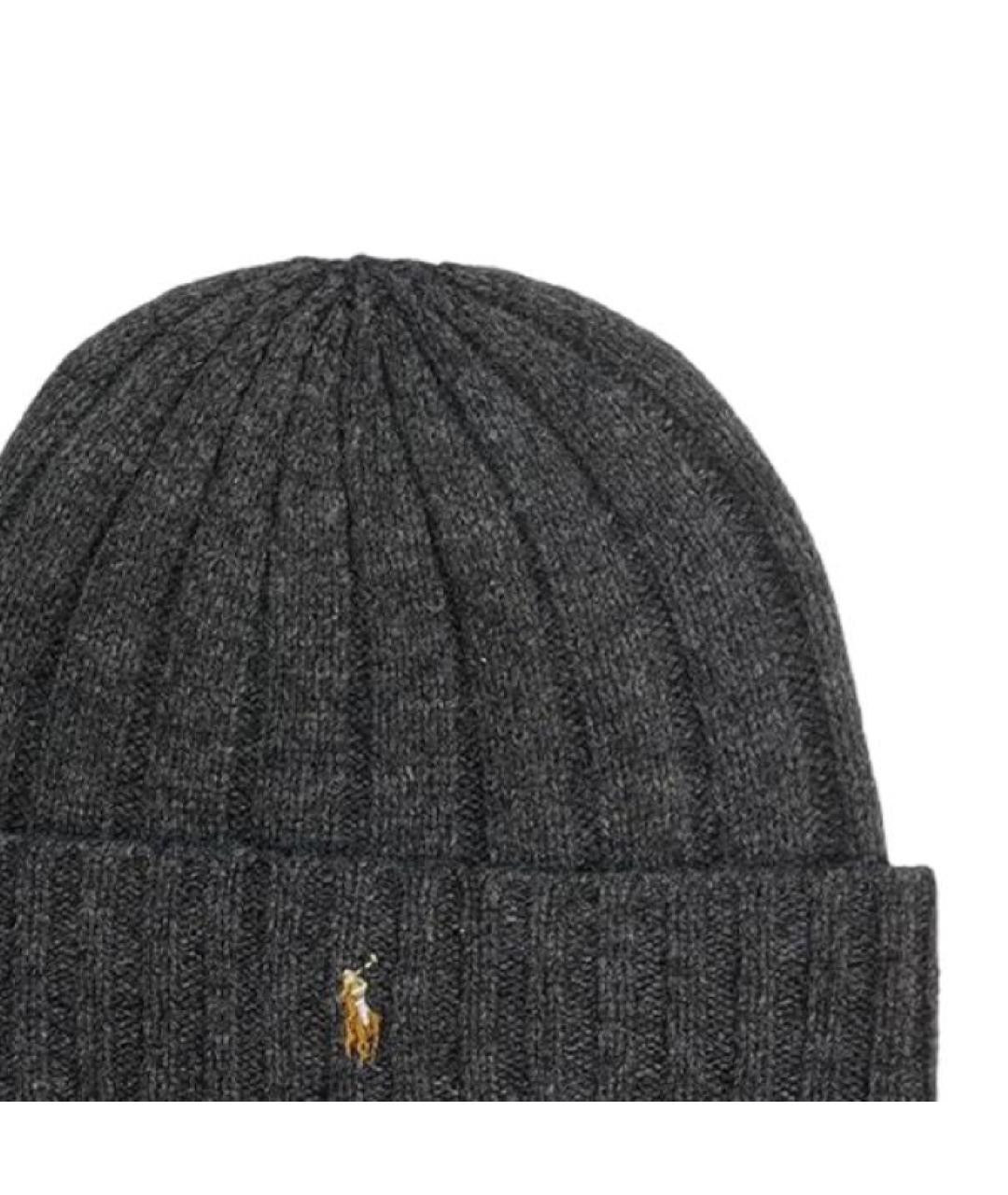 POLO RALPH LAUREN Антрацитовая шерстяная шапка, фото 2