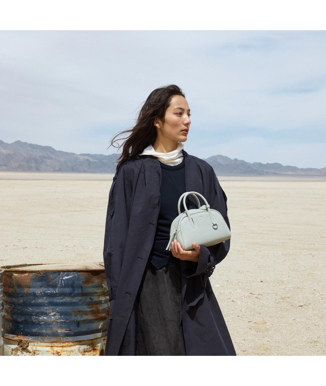 SONGMONT Голубая кожаная сумка через плечо, фото 2