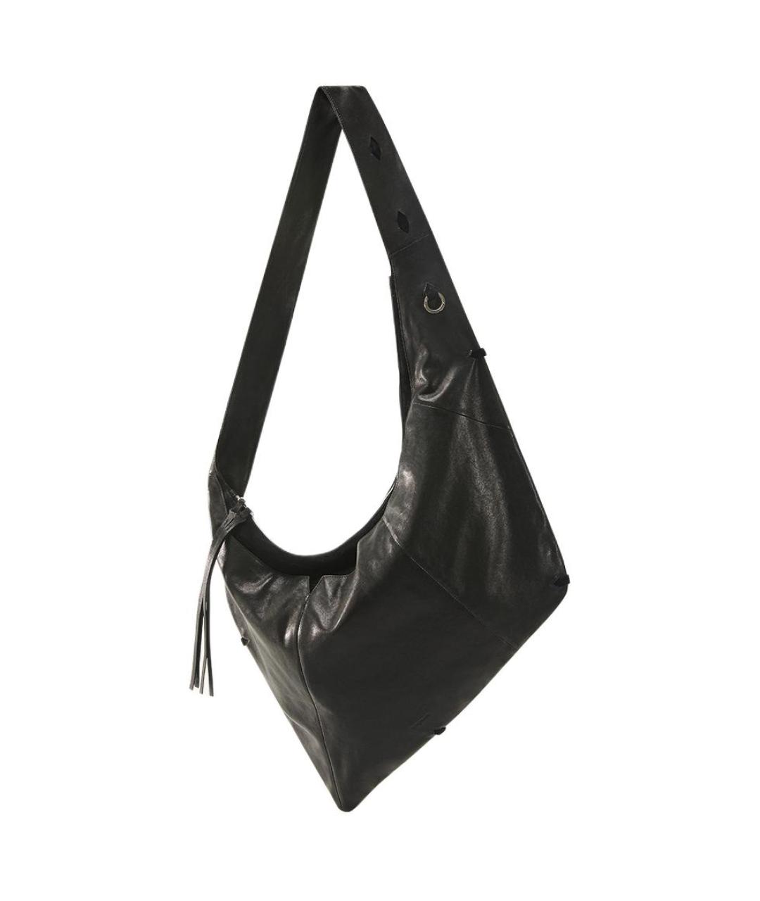 SONGMONT Черная кожаная сумка через плечо, фото 1