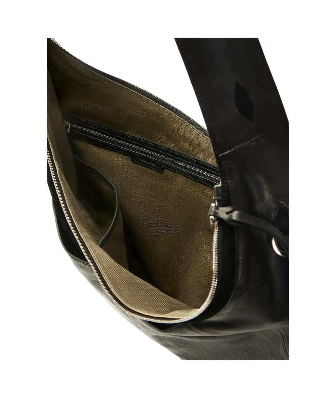 SONGMONT Черная кожаная сумка через плечо, фото 2