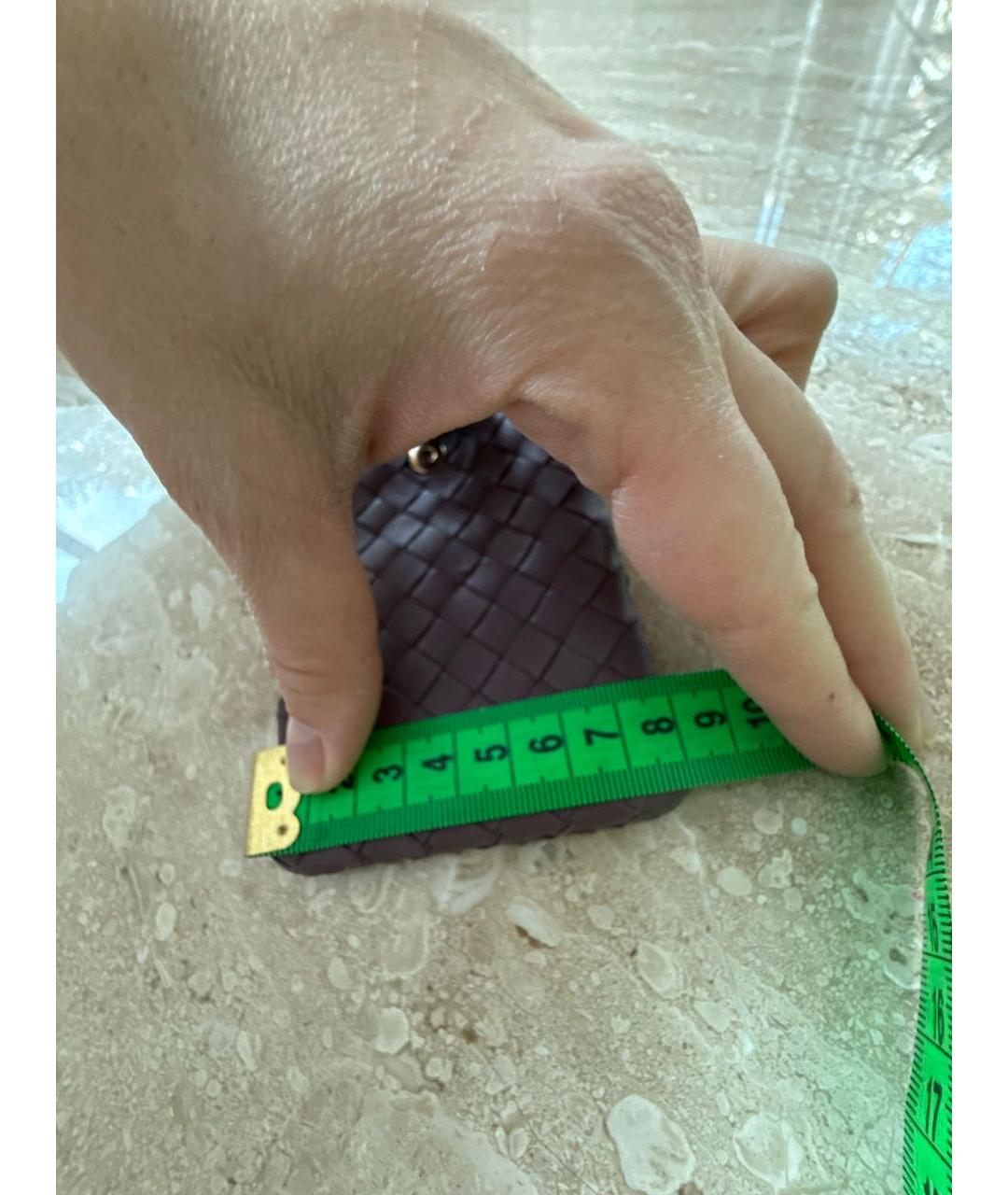 BOTTEGA VENETA Фиолетовый кожаный кардхолдер, фото 6