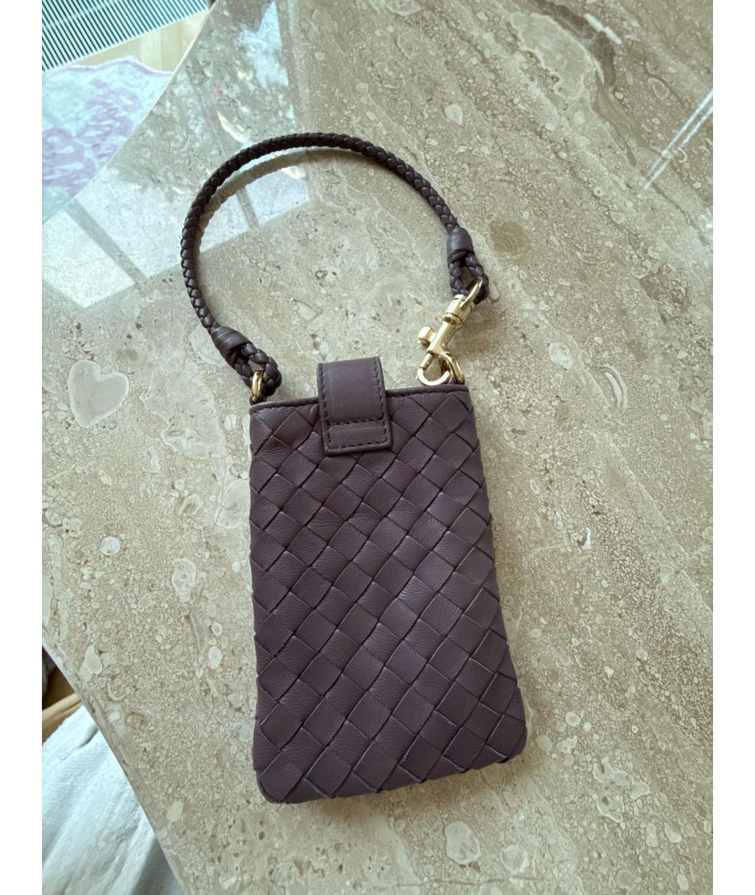 BOTTEGA VENETA Фиолетовый кожаный кардхолдер, фото 3