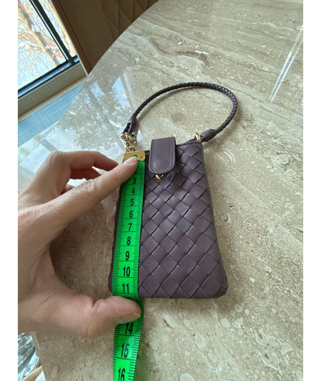 BOTTEGA VENETA Фиолетовый кожаный кардхолдер, фото 5