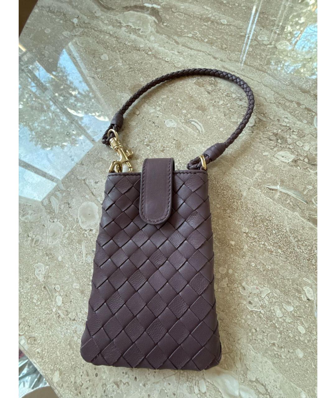 BOTTEGA VENETA Фиолетовый кожаный кардхолдер, фото 7