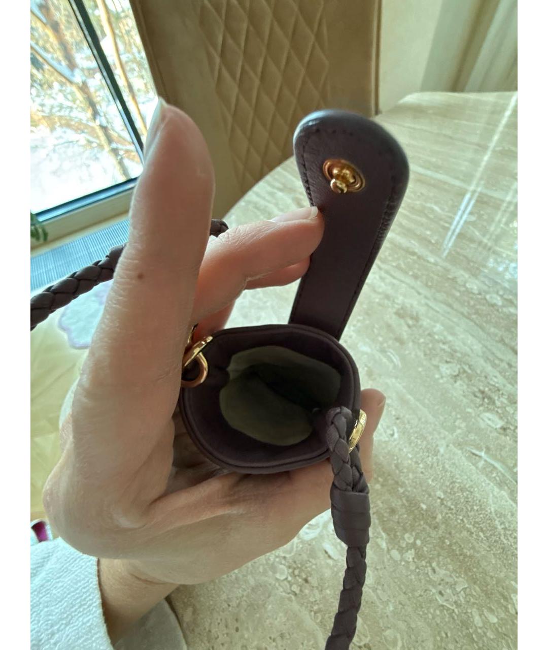 BOTTEGA VENETA Фиолетовый кожаный кардхолдер, фото 4