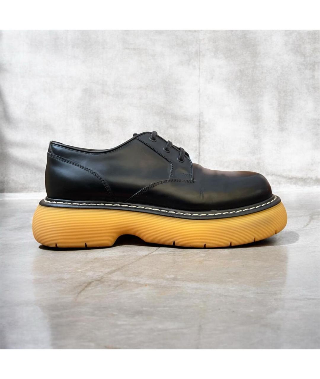 BOTTEGA VENETA Черные кожаные низкие ботинки, фото 9