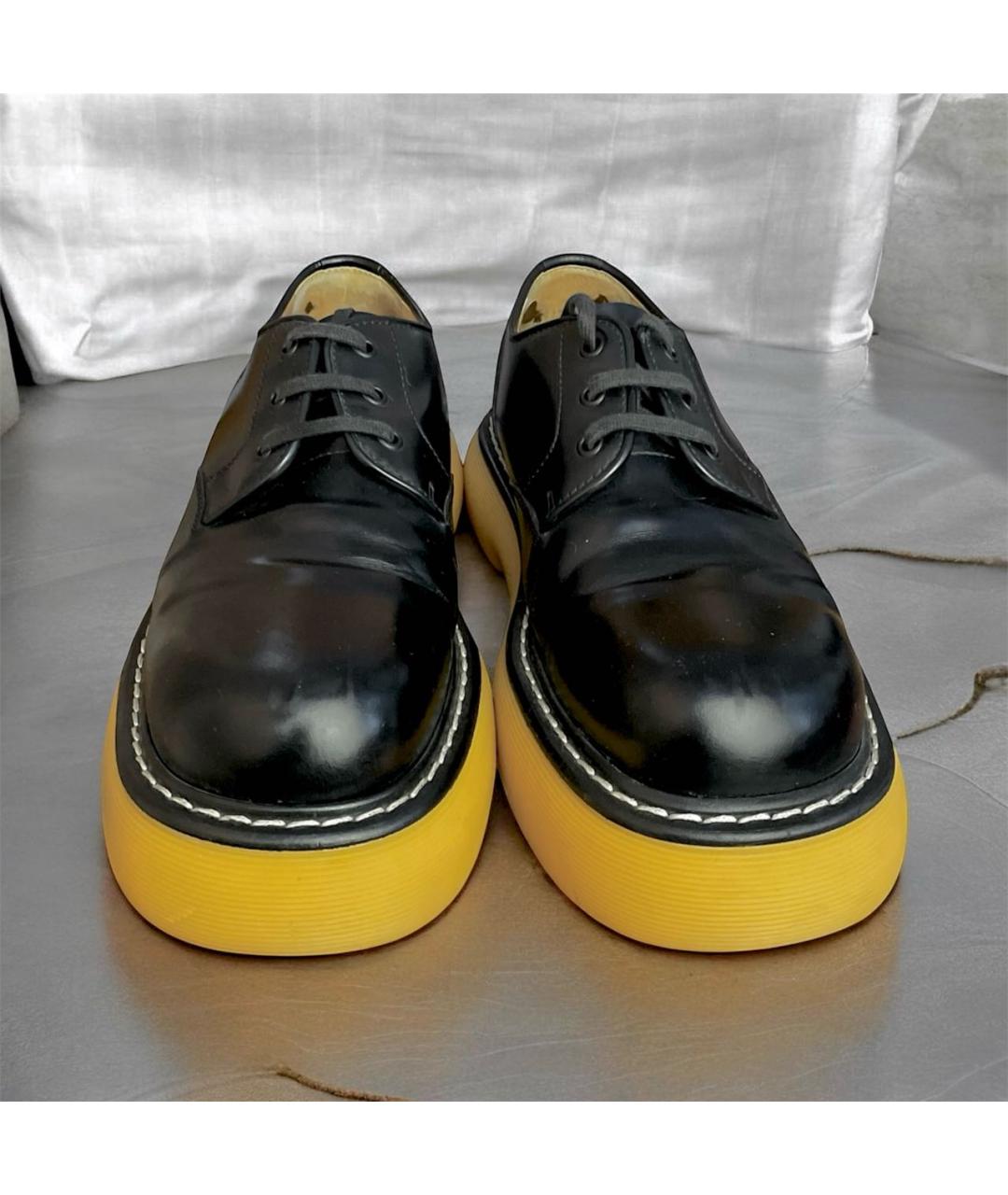 BOTTEGA VENETA Черные кожаные низкие ботинки, фото 2