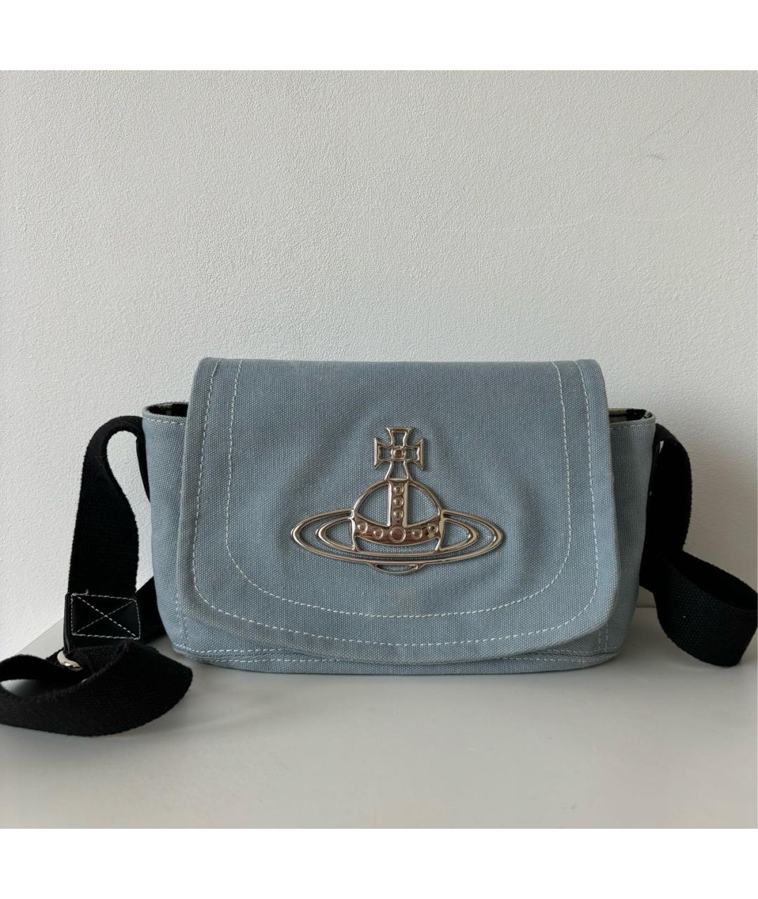 VIVIENNE WESTWOOD Голубая деним сумка на плечо, фото 5