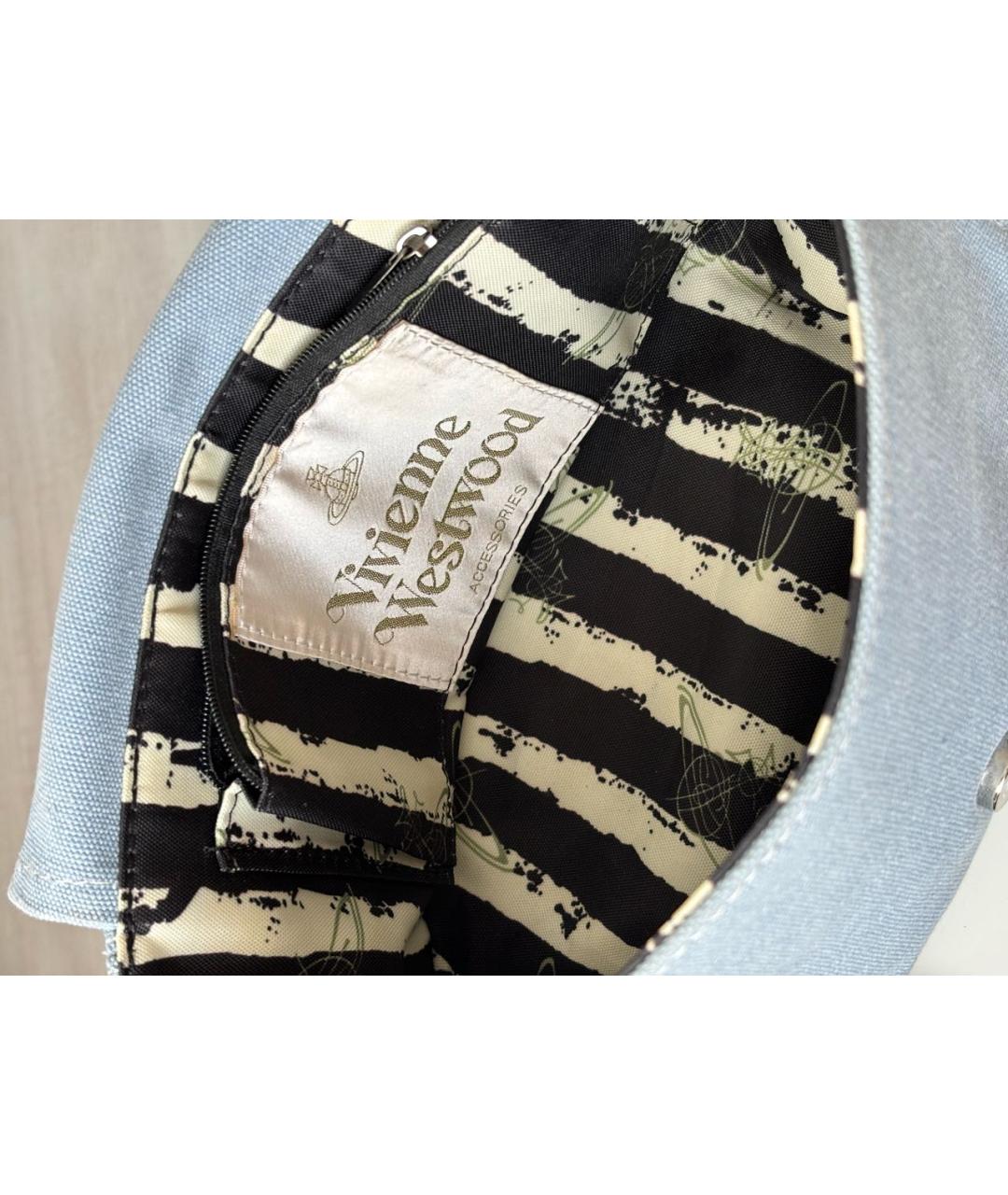 VIVIENNE WESTWOOD Голубая деним сумка на плечо, фото 4