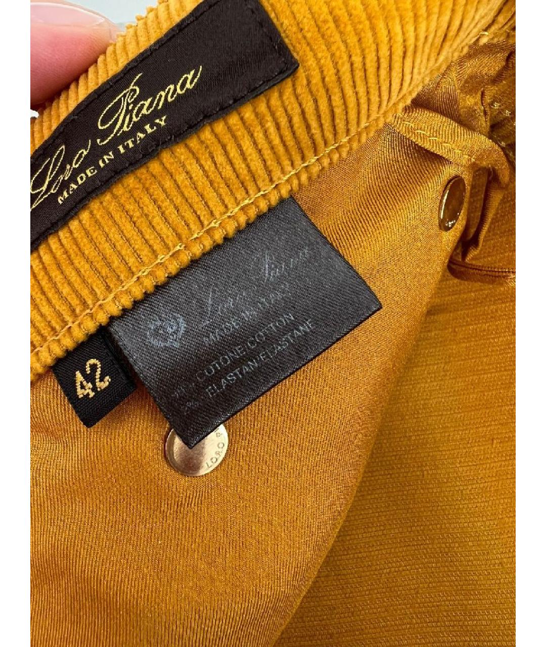LORO PIANA Желтые брюки узкие, фото 5