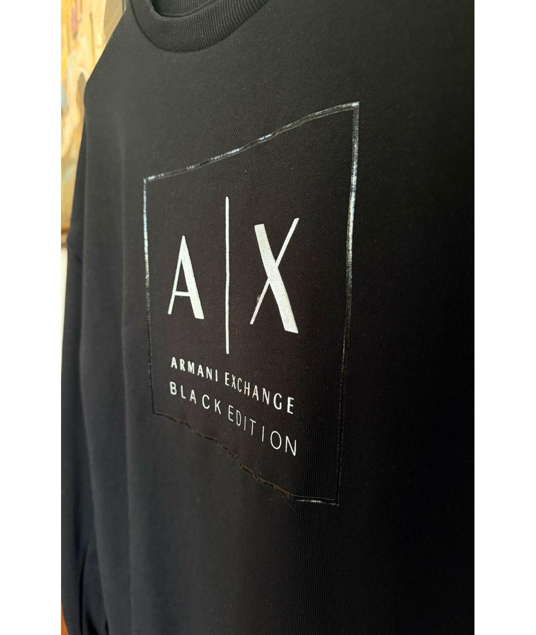 ARMANI EXCHANGE Черное хлопковое повседневное платье, фото 6