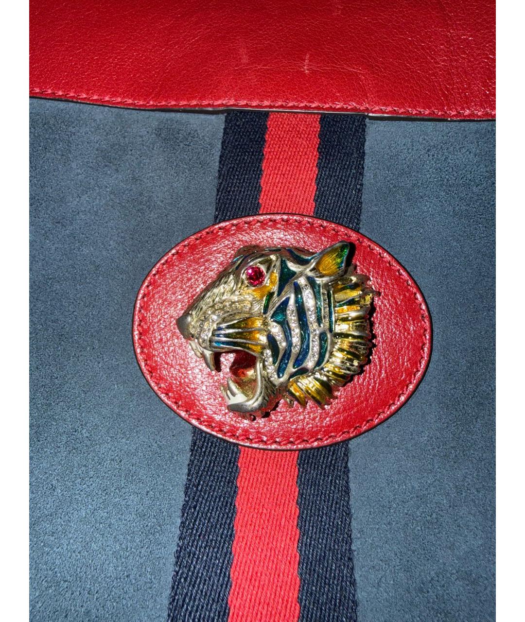 GUCCI Темно-синяя замшевая сумка тоут, фото 8