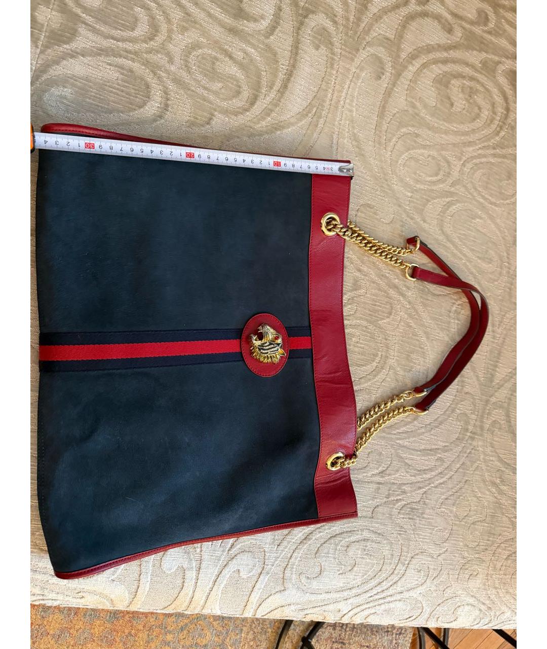 GUCCI Темно-синяя замшевая сумка тоут, фото 6