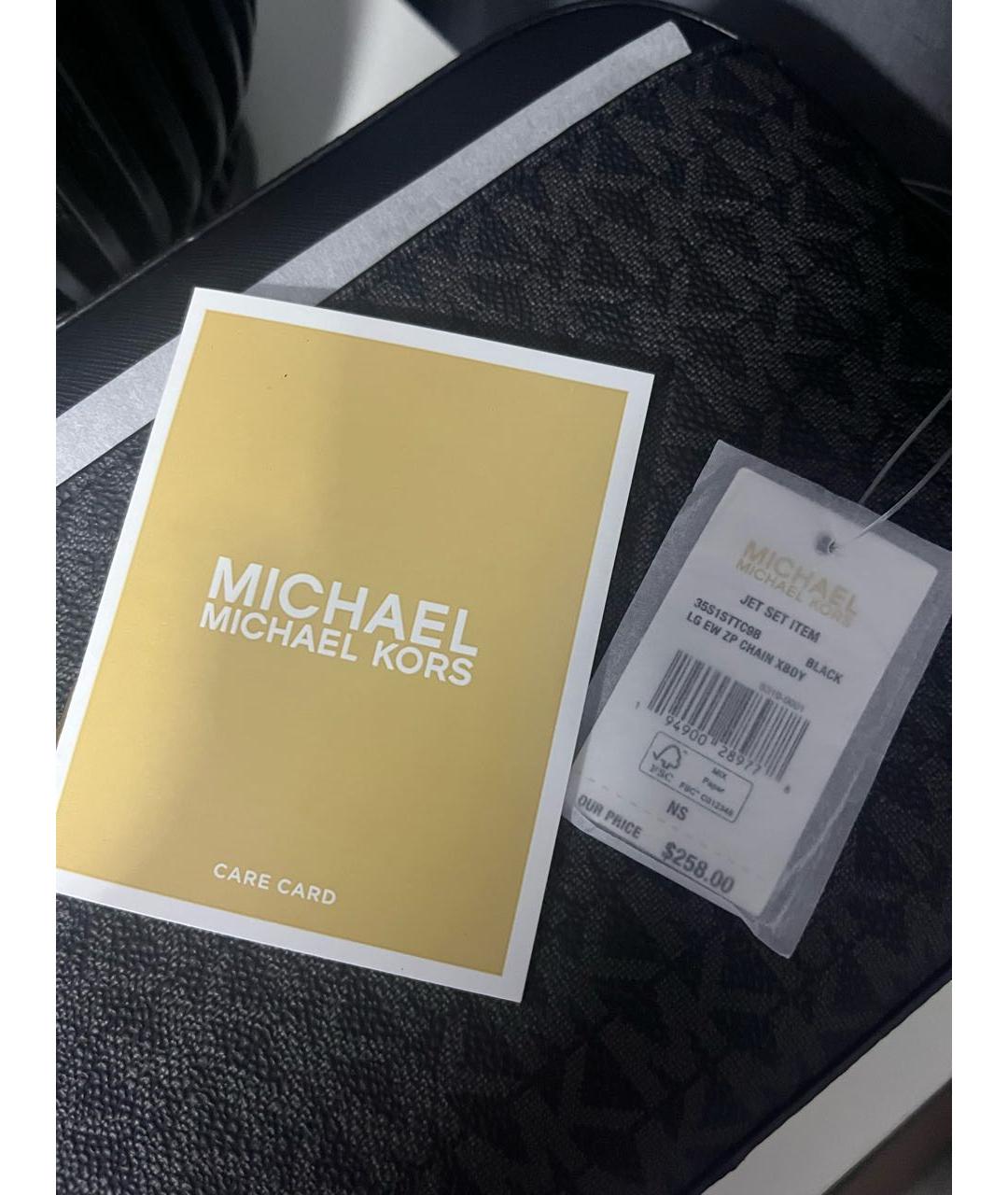 MICHAEL KORS Черная сумка через плечо из искусственной кожи, фото 3