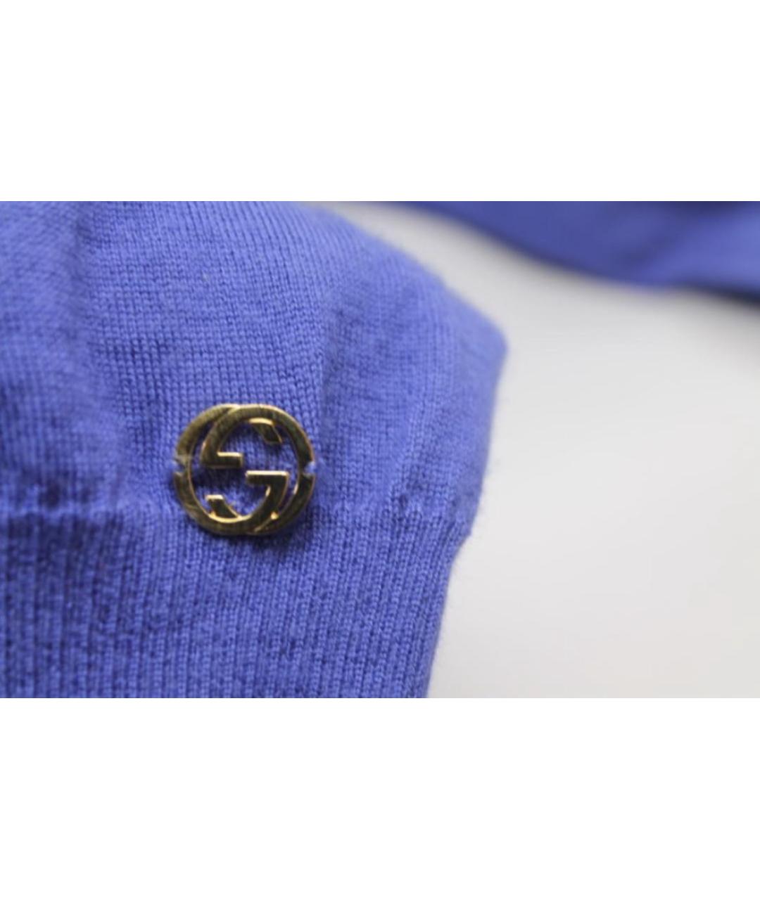 GUCCI Синий шерстяной джемпер / свитер, фото 3