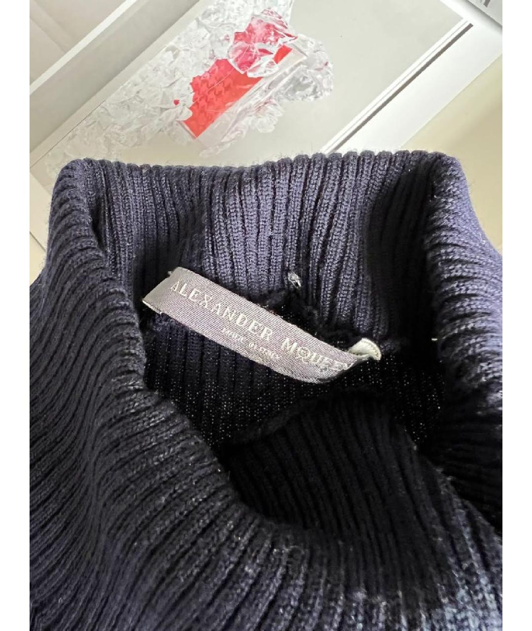 ALEXANDER MCQUEEN Темно-синий джемпер / свитер, фото 4