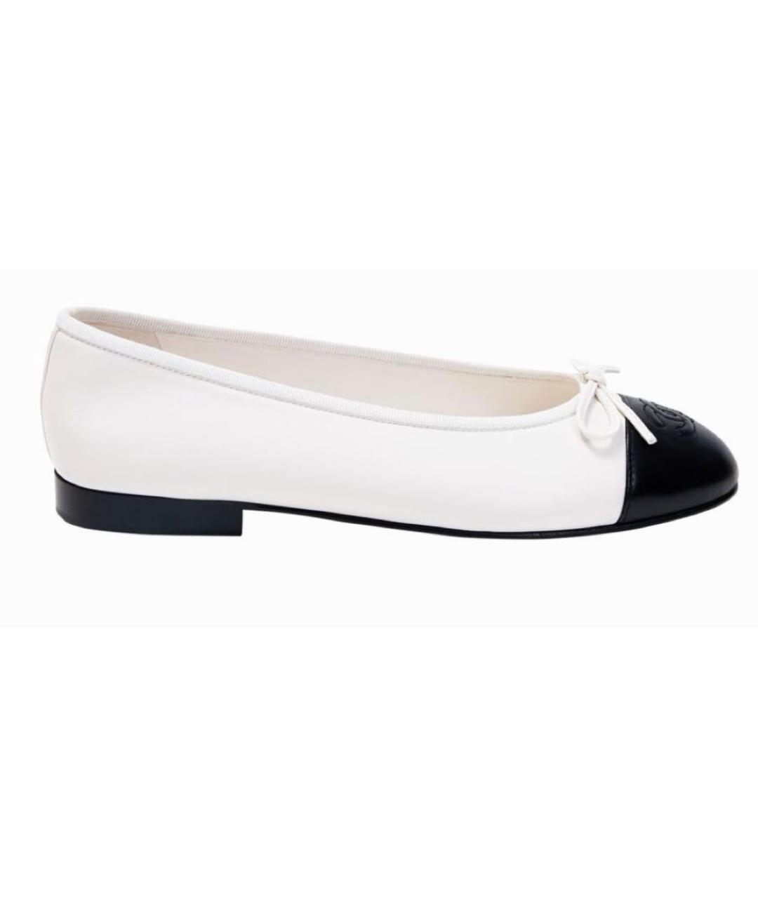 CHANEL Белые кожаные балетки, фото 4