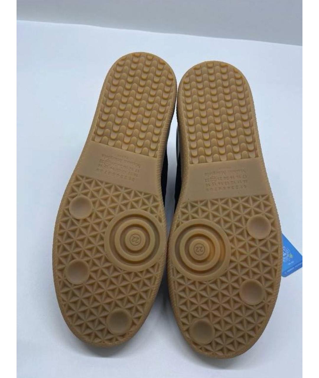 MAISON MARGIELA Черные кожаные низкие кроссовки / кеды, фото 5