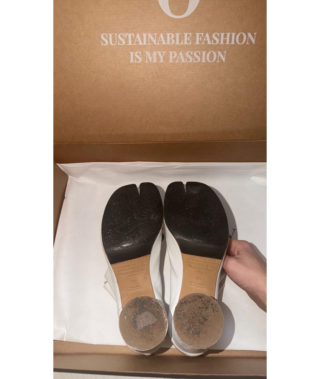 MAISON MARGIELA Белые кожаные ботильоны, фото 7