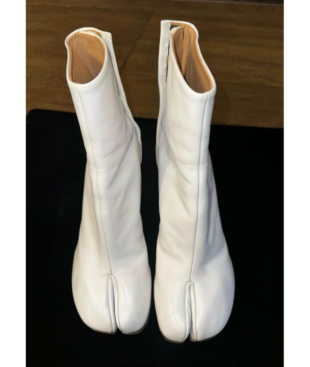 MAISON MARGIELA Белые кожаные ботильоны, фото 2