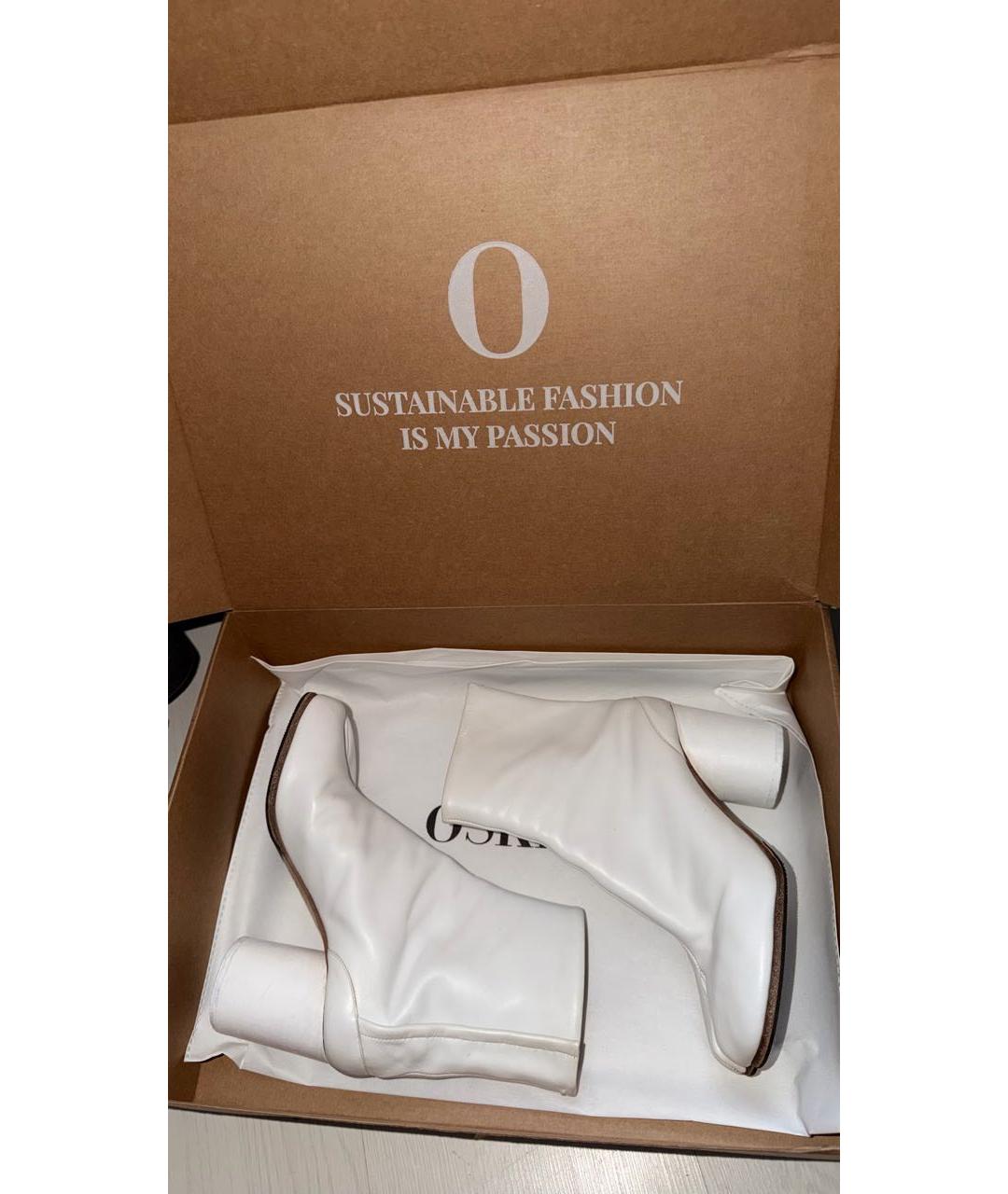 MAISON MARGIELA Белые кожаные ботильоны, фото 5