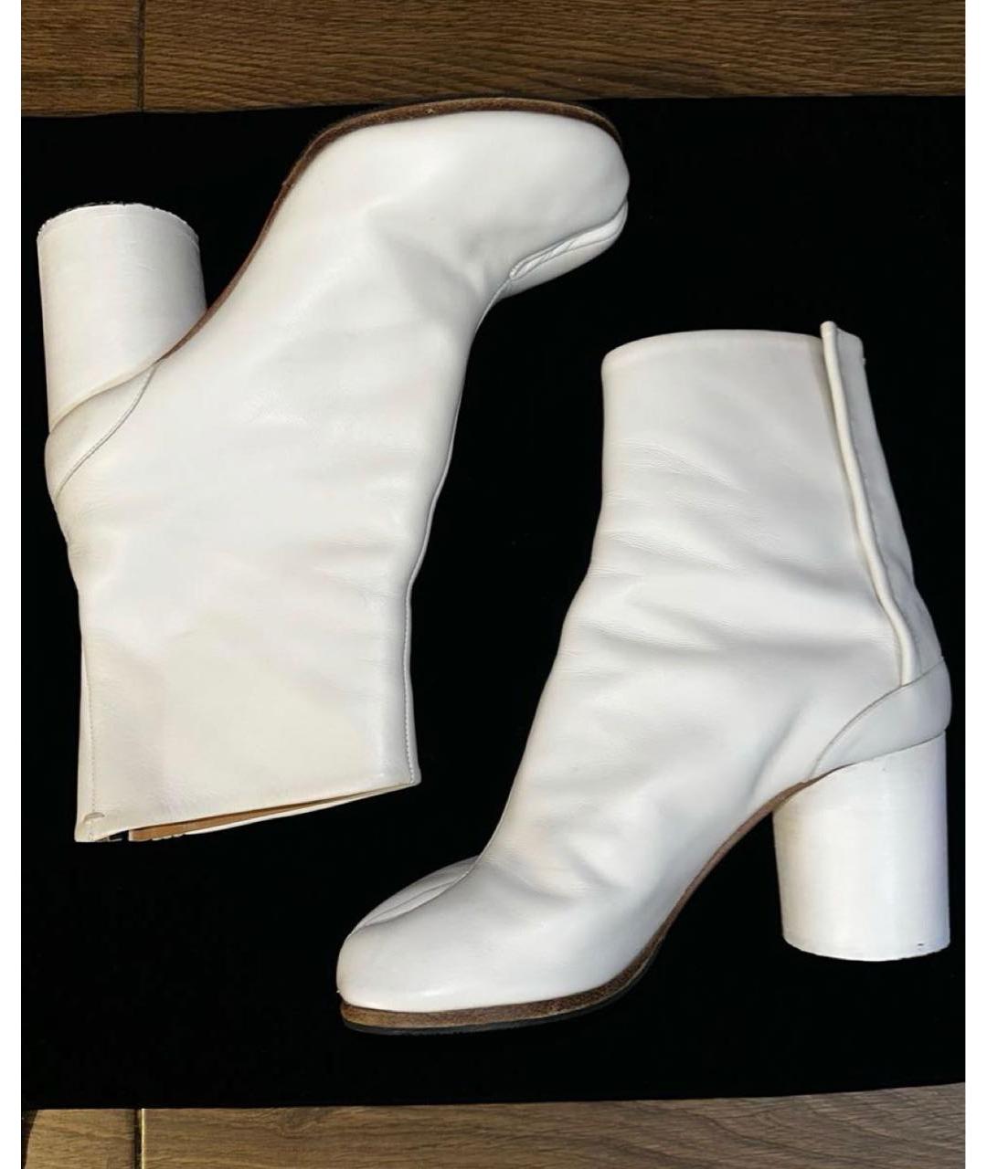 MAISON MARGIELA Белые кожаные ботильоны, фото 4