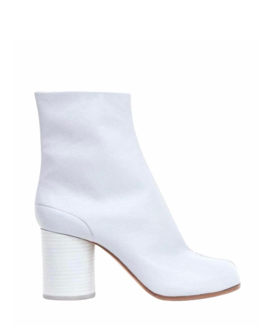 MAISON MARGIELA Белые кожаные ботильоны, фото 1