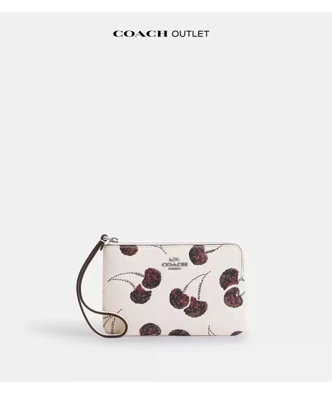 COACH Белый кожаный кошелек, фото 9