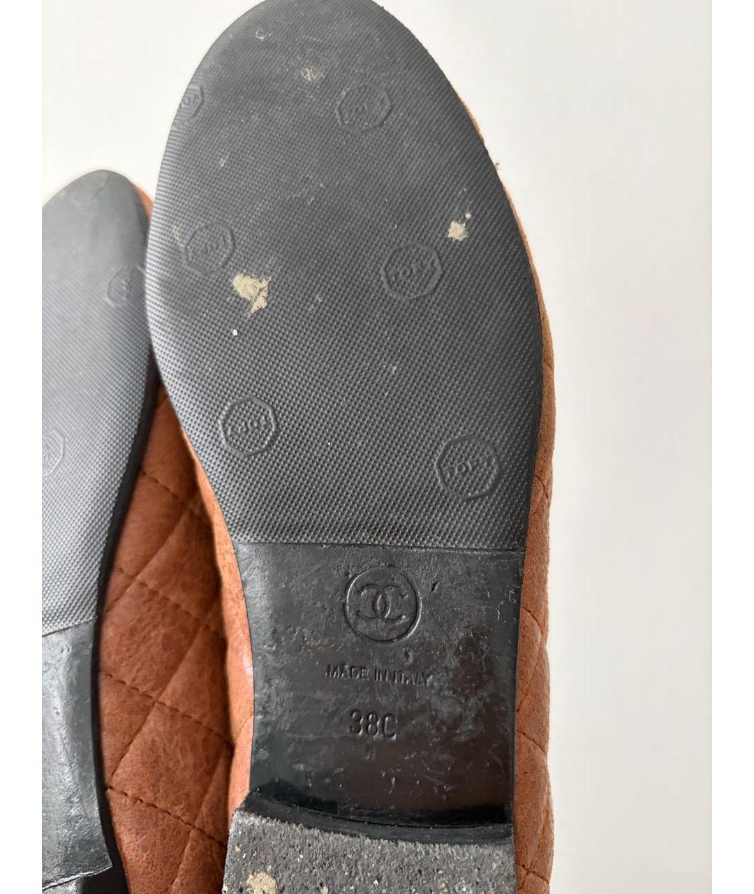 CHANEL Коричневые кожаные балетки, фото 3