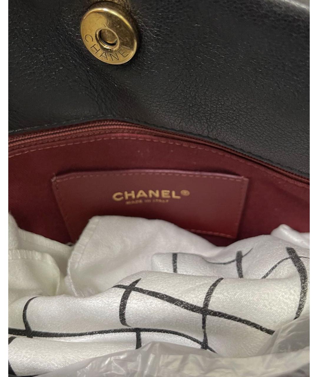 CHANEL Черная кожаная сумка через плечо, фото 8