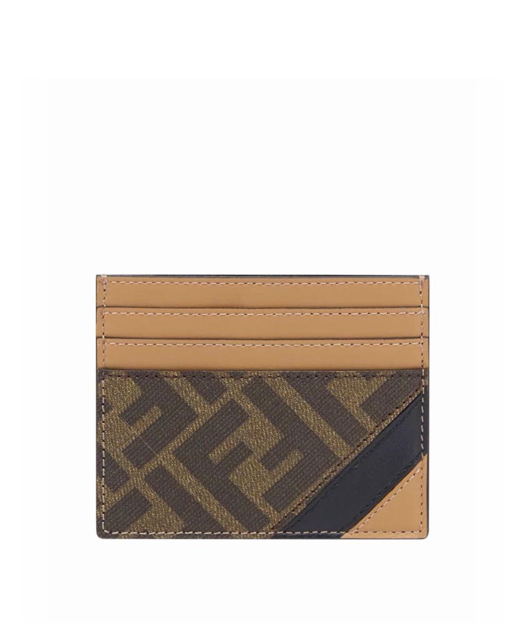 FENDI Коричневый кожаный кардхолдер, фото 1