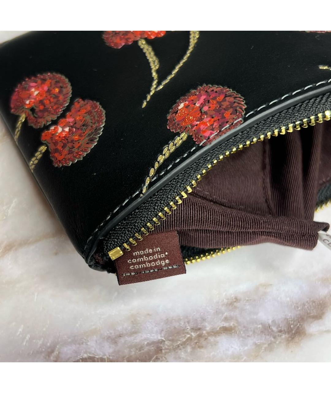 COACH Черный кожаный кошелек, фото 6