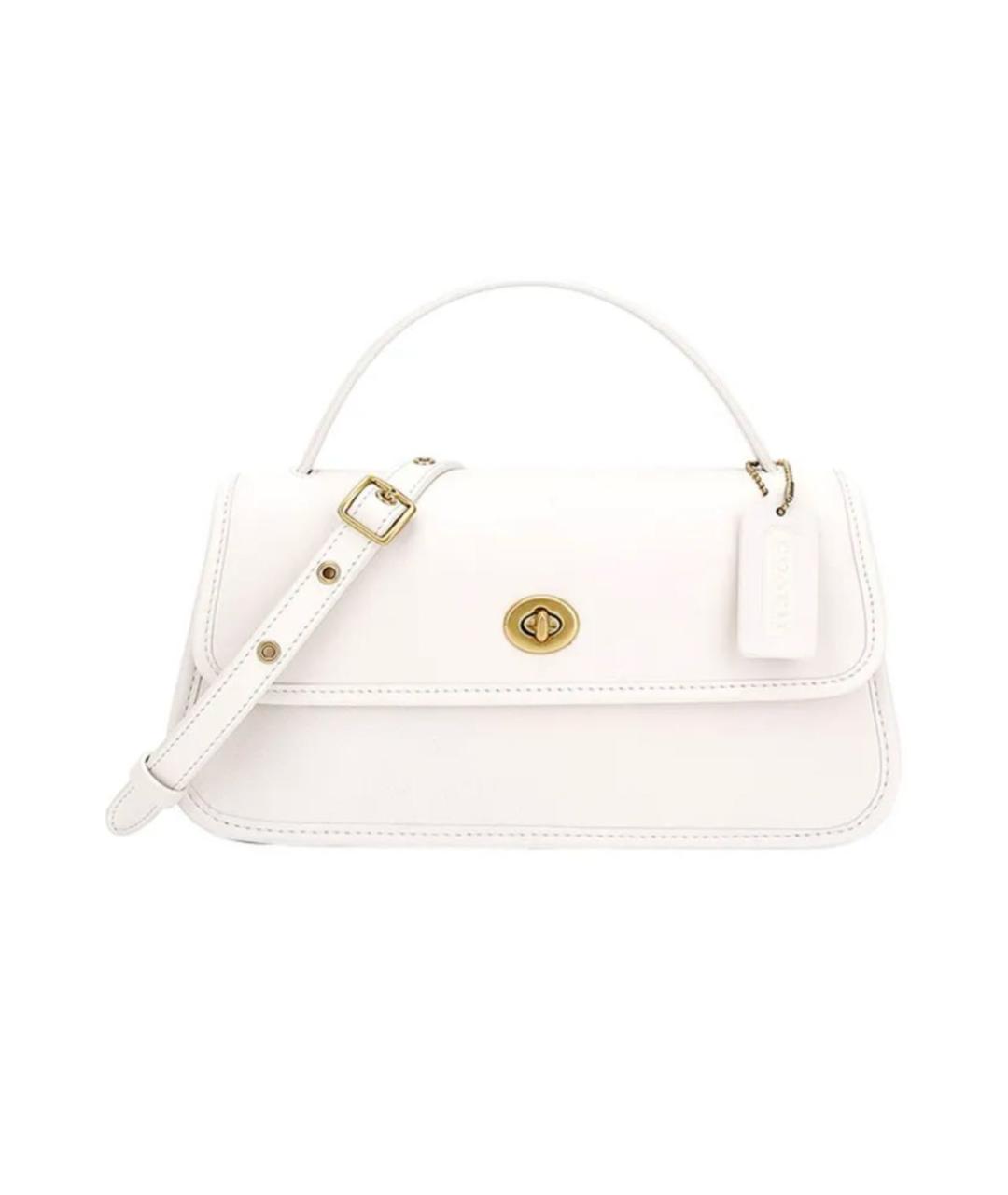 COACH Белая сумка через плечо из искусственной кожи, фото 5